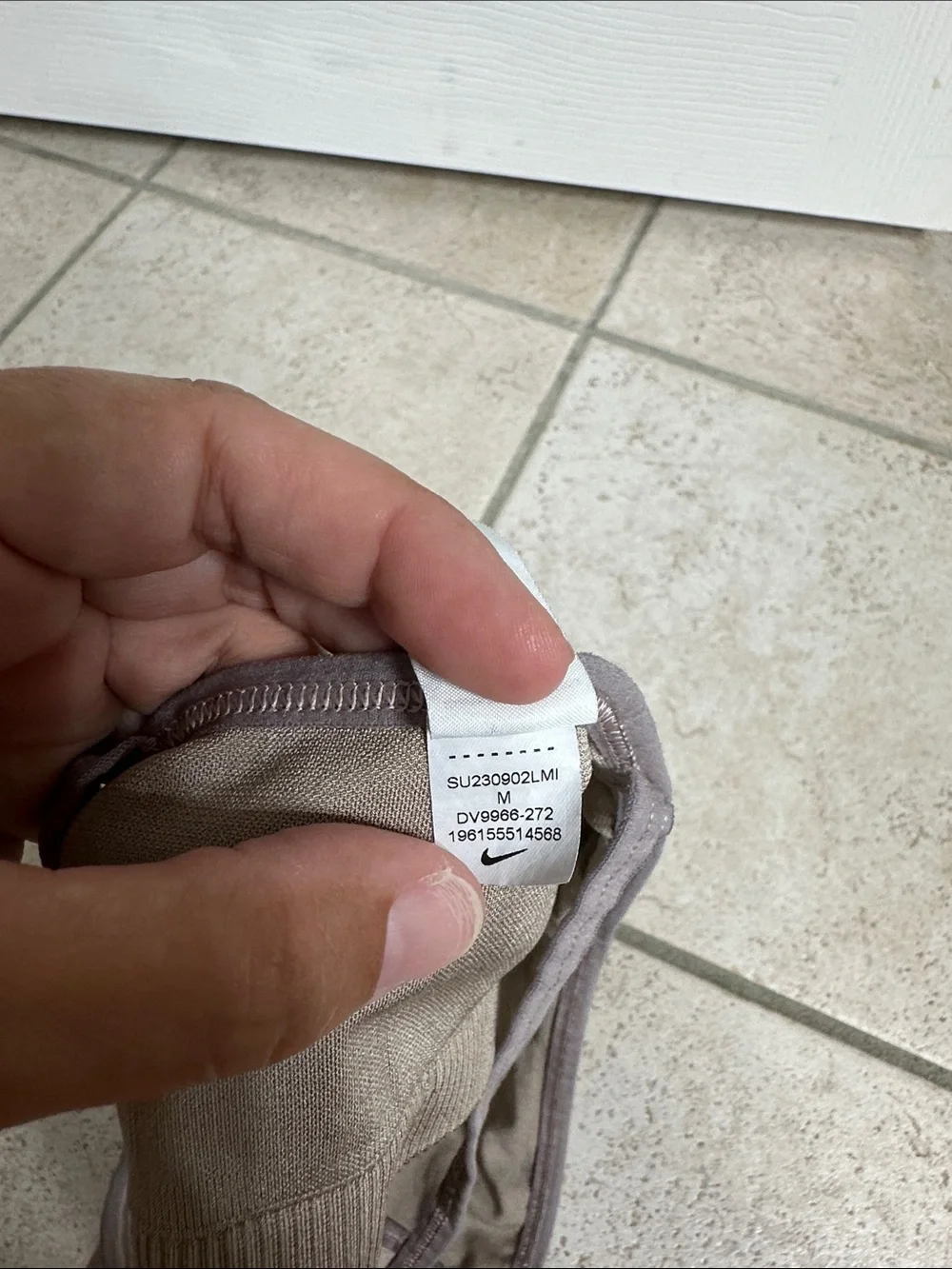 Nike Ribbed Halter Sports Bra in Taupe